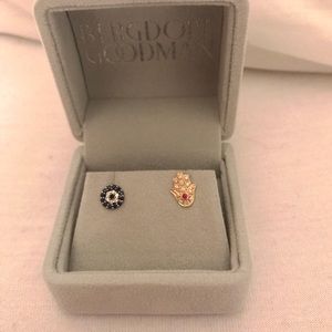 Brand New diamond Sydney Evan mismatched earrings